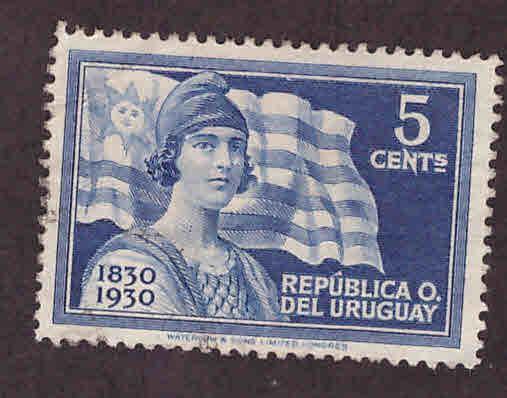 Uruguay Scott 398  used flag stamp