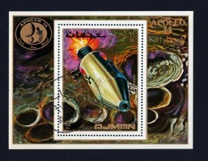 SPACE = Apollo 14, Moon Flight = Kittyhawk Capsule - Souvenir Sheet Ajman [W02]