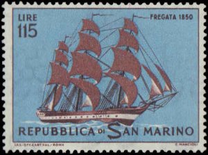 San Marino #540-549, Complete Set(10), 1963, Ships, Never Hinged