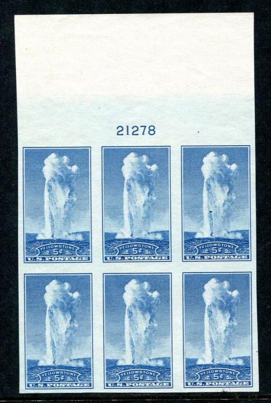 U.S. 760  Farley Upper Plate Block of 6, Full Sheet Margin