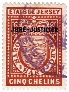 (I.B) Jersey Revenue : Justice 5/- (1922)