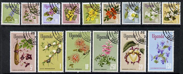 Uganda 1969 Flower Definitives complete cto set of 15, SG...