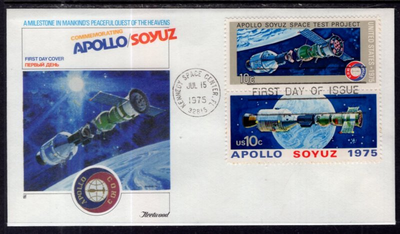 US 1570a Apollo Soyuz Fleetwood U/A FDC