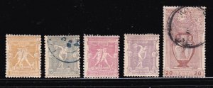 Greece stamps #117 - 121, mint & used, CV $35.00