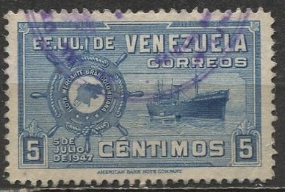 Venezuela 1948; Sc. # 413; Used Single Stamp