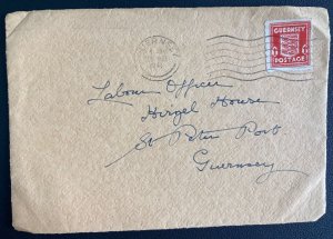 1940 Guernsey Channel Island Germany First Day Front Cover Locally Used