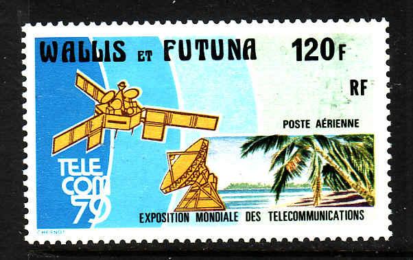 Wallis & Futuna-Sc#C97-unused NH Airmail set-Satellite-Telecom emblem-1979-