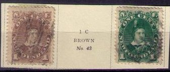 2 Ea Newfoundland Sc 42/44 Gray Brown/Deep Green Used Very Fine