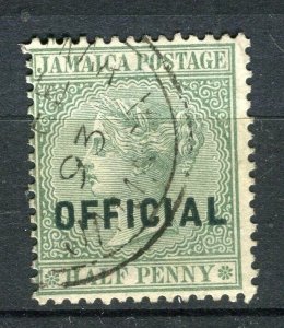 JAMAICA; 1890s early classic QV OFFICIAL Optd. issue fine used 1/2d. value