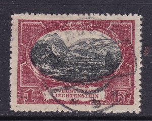 Liechtenstein Scott 69, 1921 1 F View of Vaduz, VF Used Scott $55.