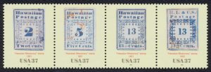 2002 37c Hawaiian Missionary, Strip of 4 Scott 3694 Mint F/VF NH