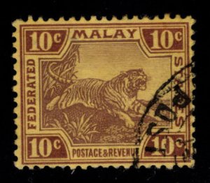 Malaya Scott 64 Used Tiger stamp  wmk 4