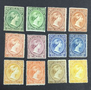 MOMEN: FALKLAND ISLANDS 1891-1902 MINT OG H/1NG £1,000+ LOT #62984