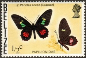 Belize 345 - Mint-H - 1/2c Mylotes Cattleheart Butterfly (1974) (cv $1.15)