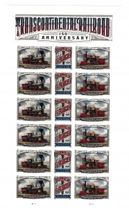 Sc5378/80a Pane of 18 MNH Transcontinential Railroad
