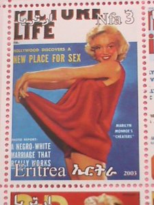 ERITREA STAMP-2003- MARILYN MONROE- COVER GIRL -MNH STAMP SHEET -RARE