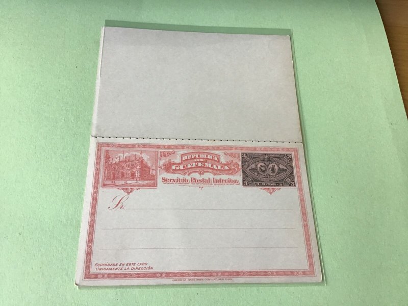 Guatemala early unused stamped stationary reply Postal postcard Ref R22423