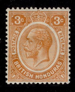 BRITISH HONDURAS GV SG129, 3c orange, M MINT. Cat £38.