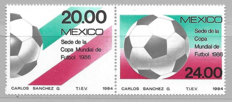 Mexico 1372-73 World Cup Soccer pair MNH