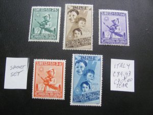 ITALY 1934 MNH  SC C89/93 SHORT SET XF $120 (152)