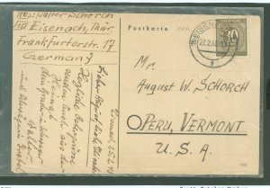 German States & Plebiscites  Easter card partially hand drawn from Eisenach to Peru, VT.