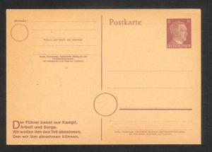 Germany Nazi period postcard postal stationery mint P314 k218