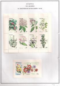 SCOTLAND - STAFFA - 1973 - Mothers Day o/p Flowers - Perf 8v, Souv Sheets- M L H