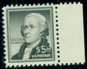 US #1053 $5.00 Hamilton, og, NH, VF, Scott $50.00