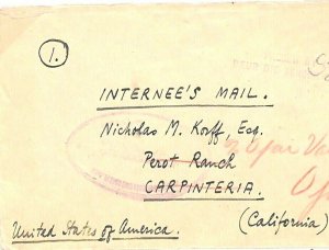 SOUTH AFRICA WW2 INTERNEE Bloemfontein *Andalusia Internment Camp* USA 1943 GD89