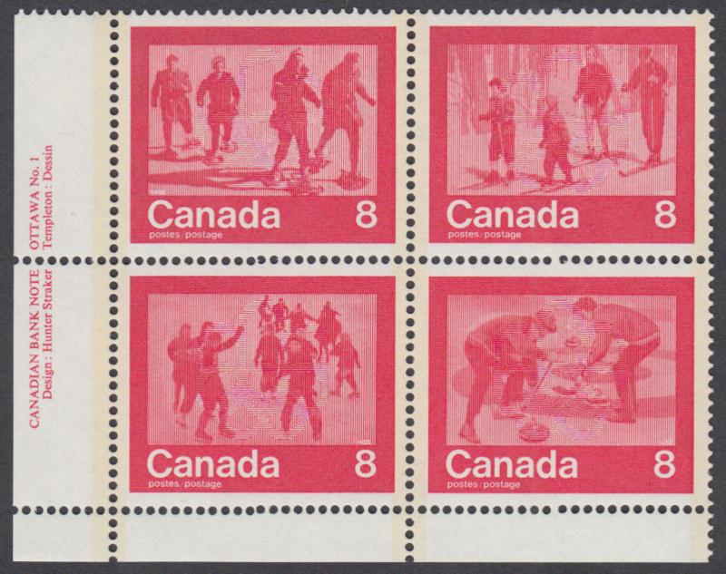 Canada - #647a Winter Sports Plate Block - MNH