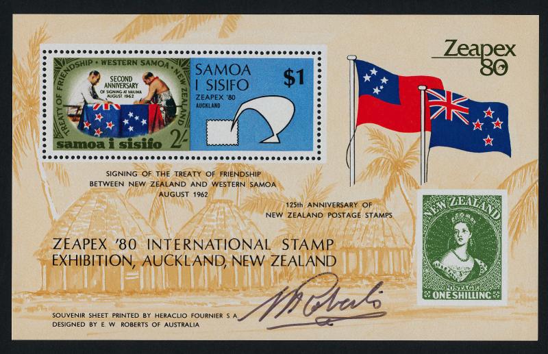 Samoa 533 Signature MNH Flags, Stamp on Stamp