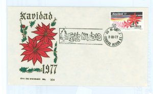 Mexico 1159 1977 U/A FDC, Christmas, flowers