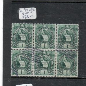 GUATEMALA  BIRD  1C   SC 99   BLOCK OF 6   VFU       P0217A  H