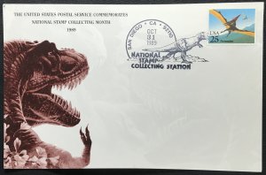 US #2423 MNH Single on Blank Card Dinosaur San Diego Stamp Collecting Month