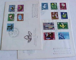 SWITZERLAND  FDC SETS OF 4 OR 5 1959,1960 X 2 3 DIFF CAT 124M (=$72.00)