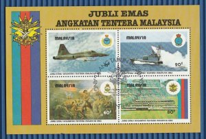 MALAYSIA 1983 50th Anniv of the Malaysian Armed Forces MS CTO SG#MS271