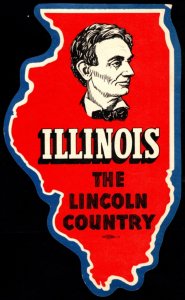 Vintage Circa 1930–1940 United States Window Decal Illinois The Lincoln Country