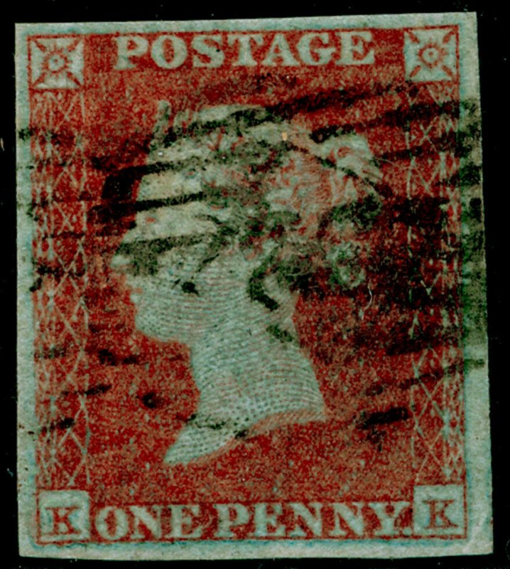 SG8, 1d red-brown, FINE USED. £35. 4 MARGINS. KK 