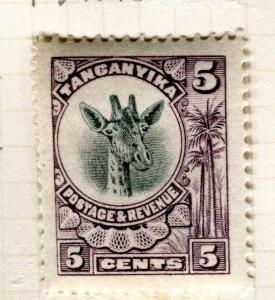 BRITISH KUT; 1922 early GV Giraffe issue Mint hinged 5c. value