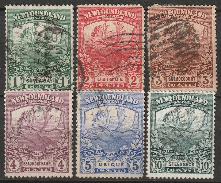 Newfoundland 1919 Sc 115-9,122 partial set used