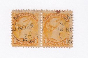 CANADA PAIR 1ct SMALL QUEENS WITH PEI SON CANCELS PLUS 10cts SMALL QUEEN