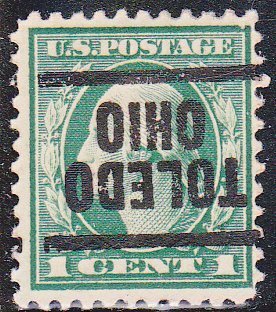 Precancel - Toledo, Oh PSS 203 Inverted - Perf 11 Washington Franklin Issue