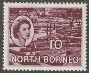 North Borneo, stamp, Scott#267,  used, hinged,  10 cents, Queen
