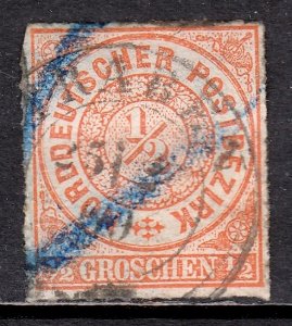 North German Confederation - Scott #3 - Used - Curling on hinge, nick- SCV $2.50