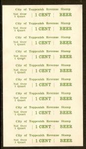 WA City of Toppenish, 1 cent green 1933 beer