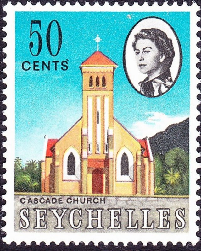 SEYCHELLES 1962 QEII 50c Multicoloured SG204 MH