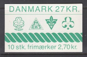 Denmark Sc 754, Facit HS34, intact booklet. 1984 Boy Scouts, 1 pane of 10 stamps