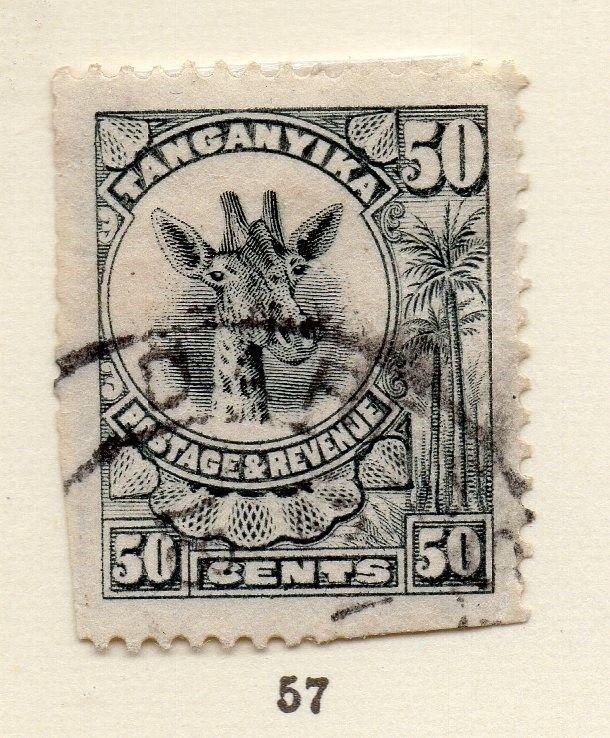 British KUT Tanganyika GV 1922 Giraffe Early Issue Fine Used 50c. 261269
