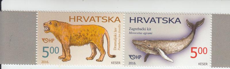 2016 Croatia Palaeontology Pair (Scott 1009) MNH