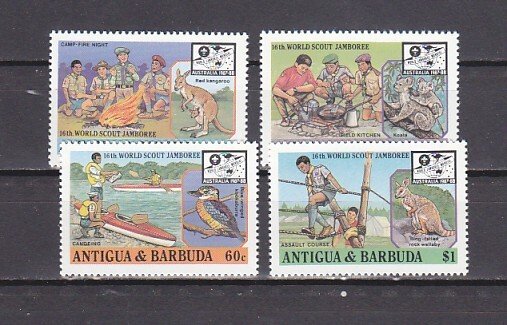 Antigua, Scott cat. 1053-1056. Scout Jamboree issue. ^